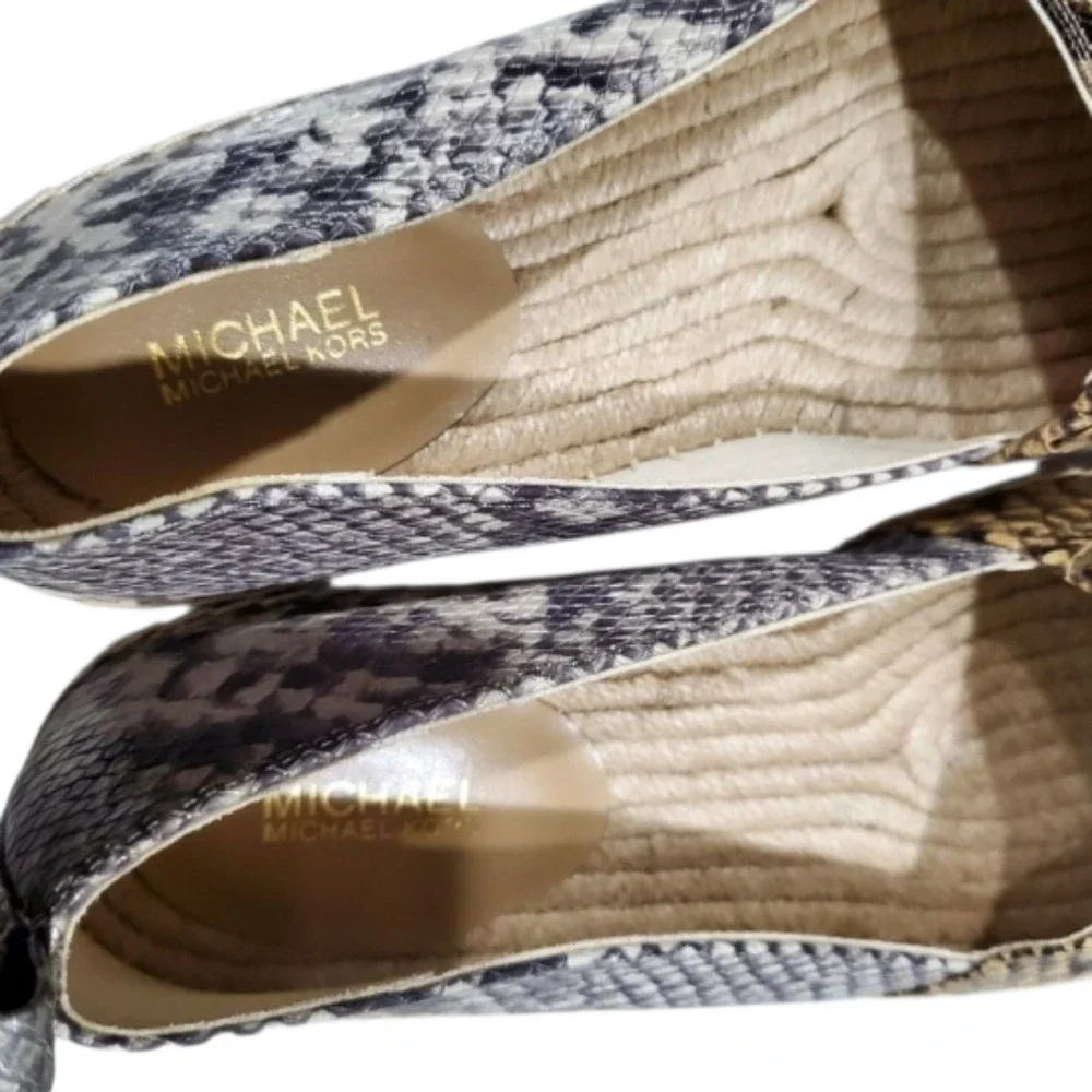 Michael Kors Espadrille Flats Snakeskin Print‎ Slip On Casual Loafers Shoes 9.5